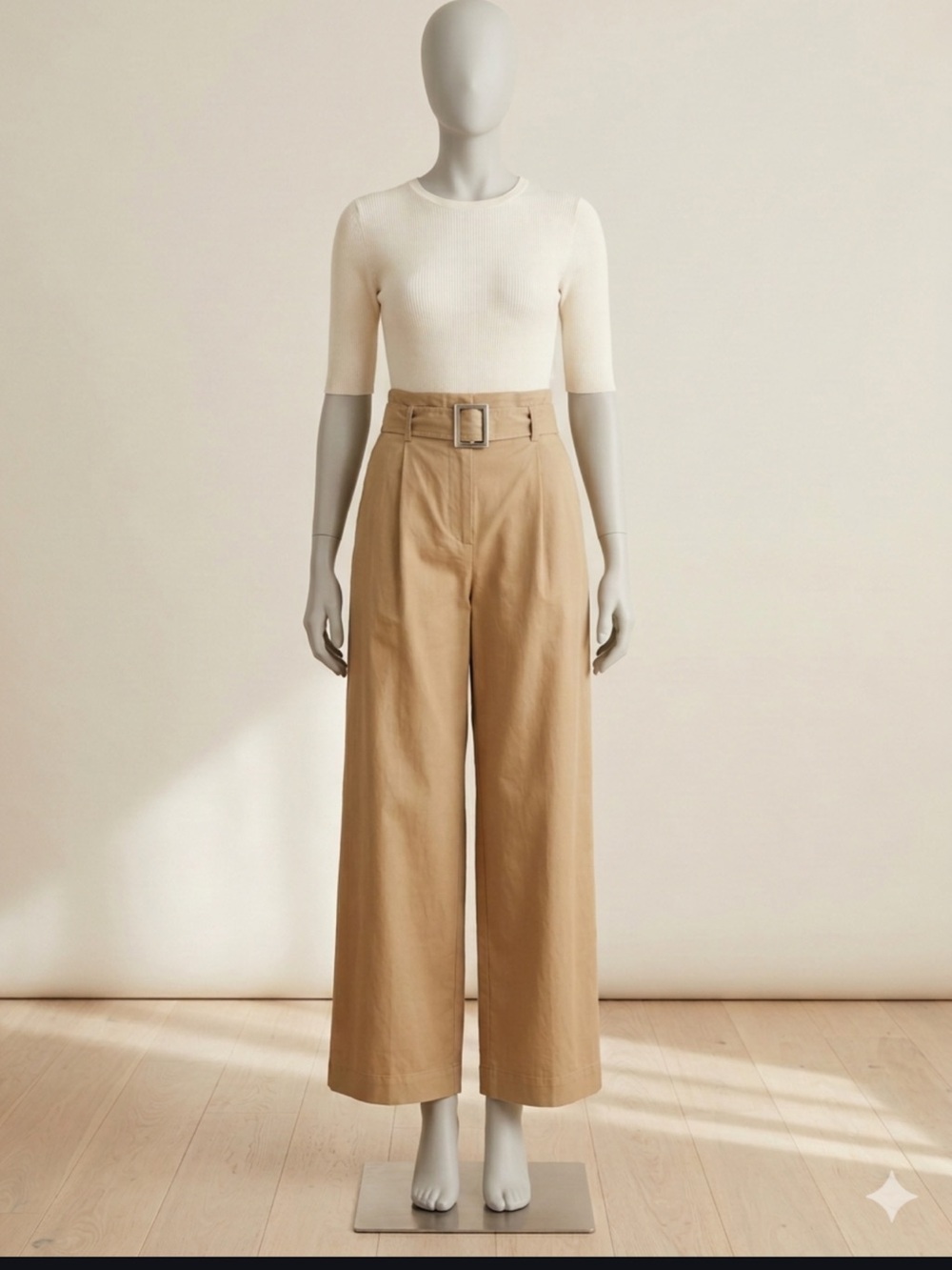 Cynthia Rowley High Wasted Wide Leg Cropped Pants Front Pleats Size 12